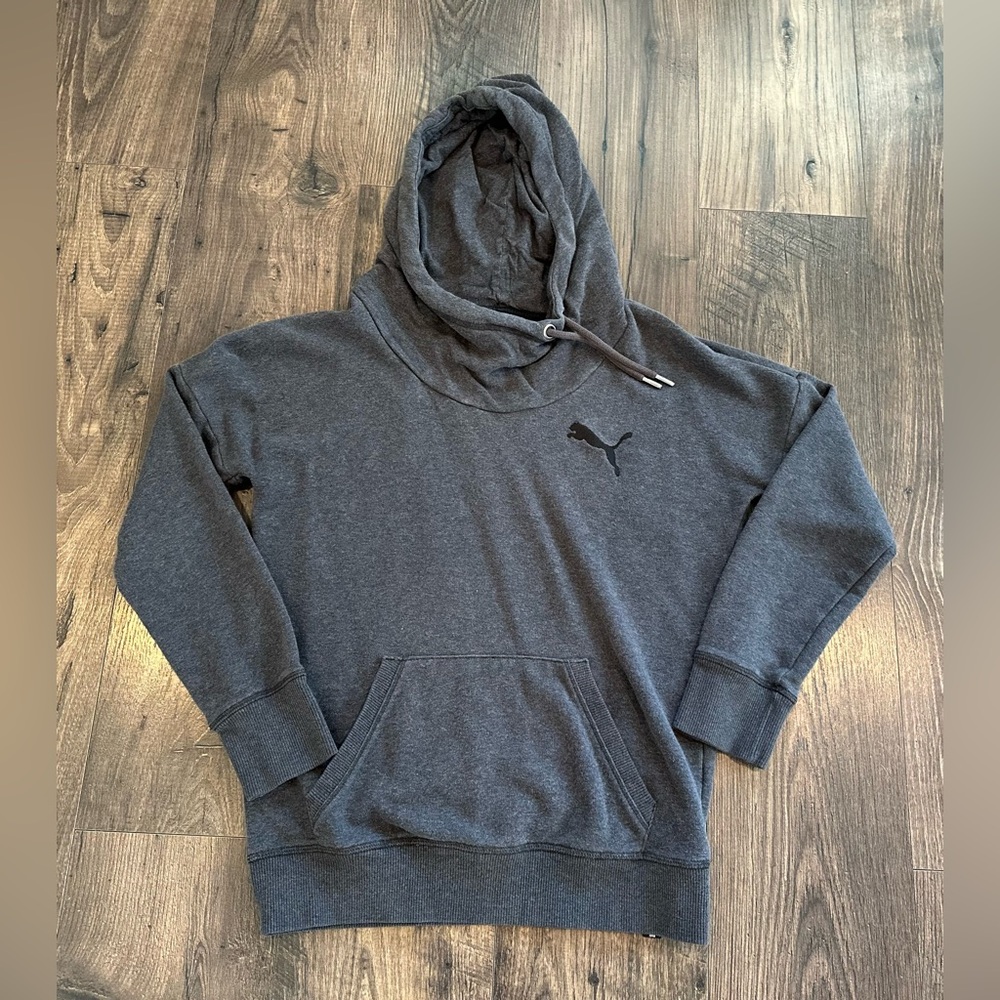 Women's Gray Puma Pullover Hoodie, Size: S Small